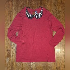Torrid Burgundy Sweater with Beaded Collar. Size 3x